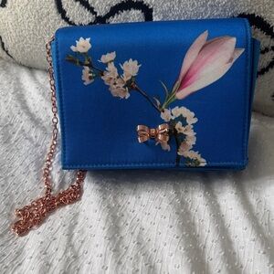Ted Baker London Blue Floral Clutch with Chain